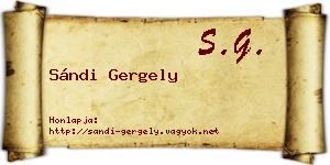 Sándi Gergely névjegykártya