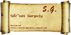 Sándi Gergely névjegykártya